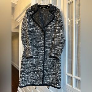 Escada Black/Grey/White long blazer.